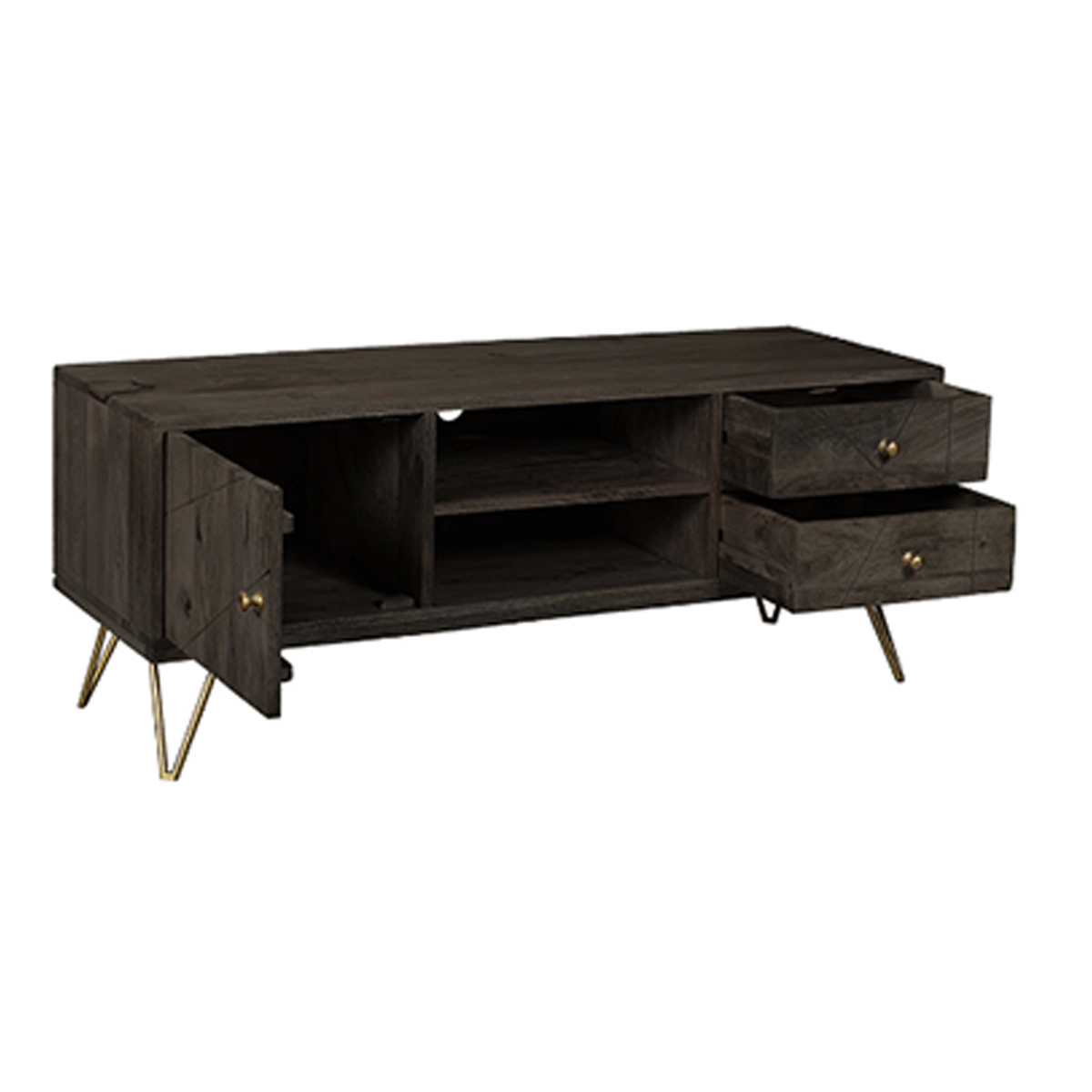 SleekVue Modern Black TV Stand