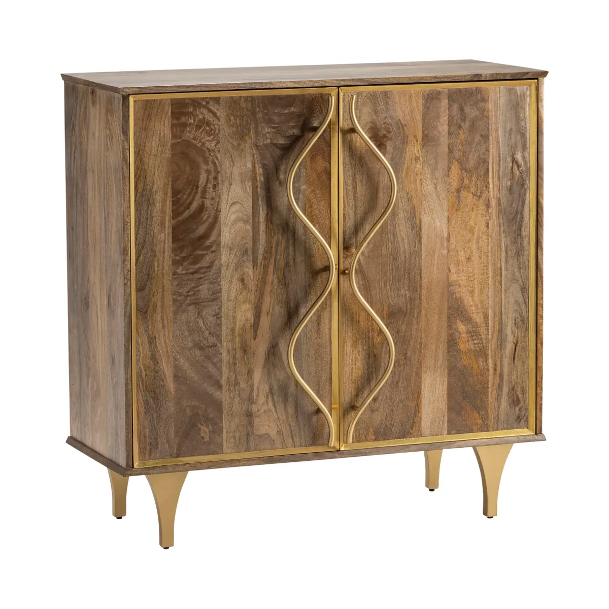 Hand-Crafted 2-Door Mango Wood Cabinet